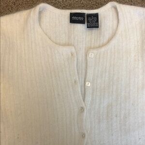 White Angora Knit Cardigan